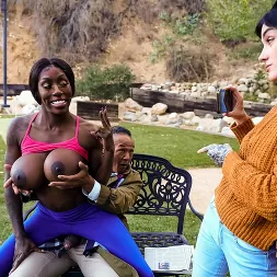 Ebony Mystique in 'Brazzers' Nasty Old Bench Flasher Meets Thirsty Jogging Nymph (Thumbnail 1)