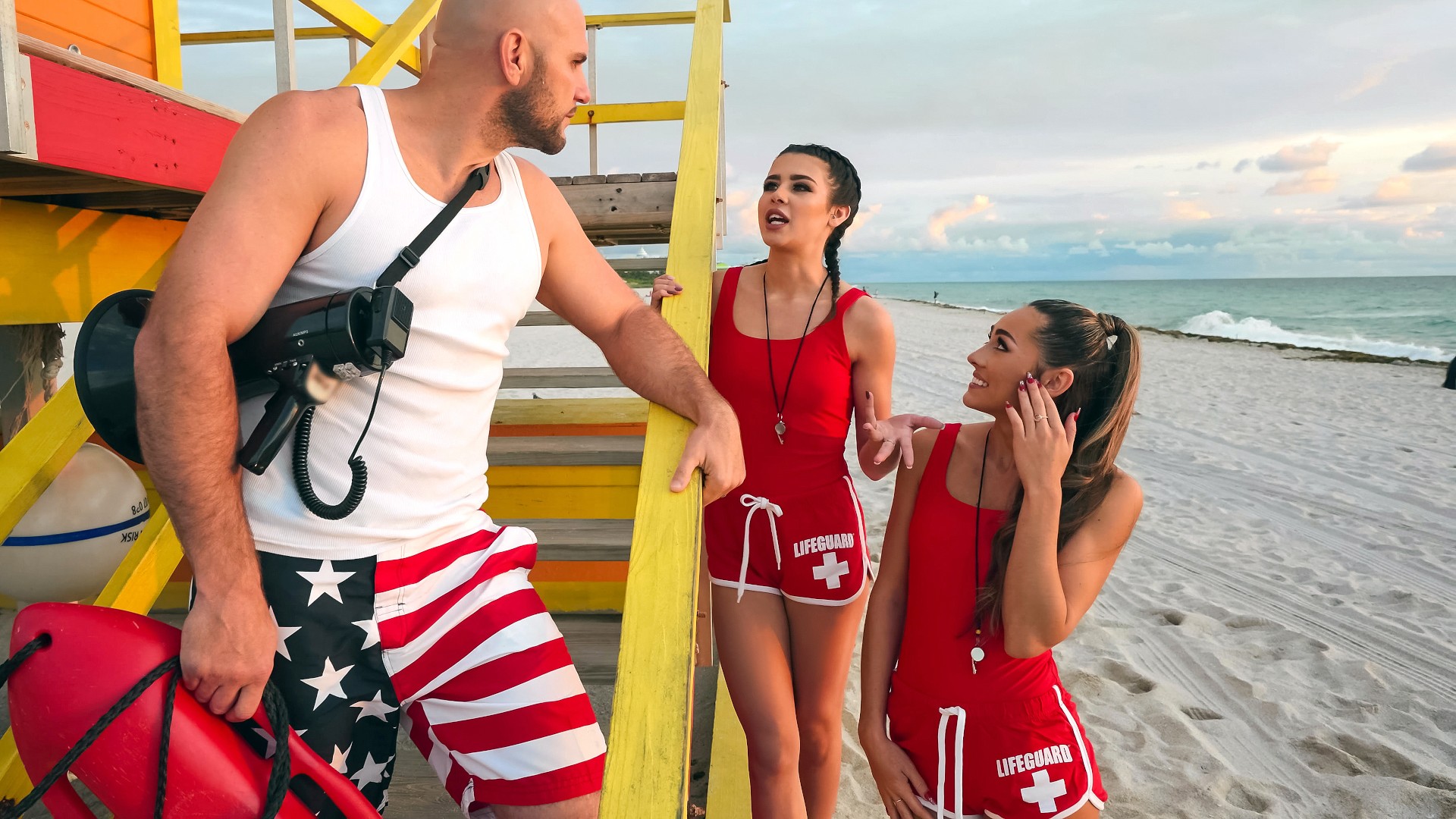 Brazzers 'Horny Lifeguards Share A Cock' starring MacKenzie Mace (Photo 1)