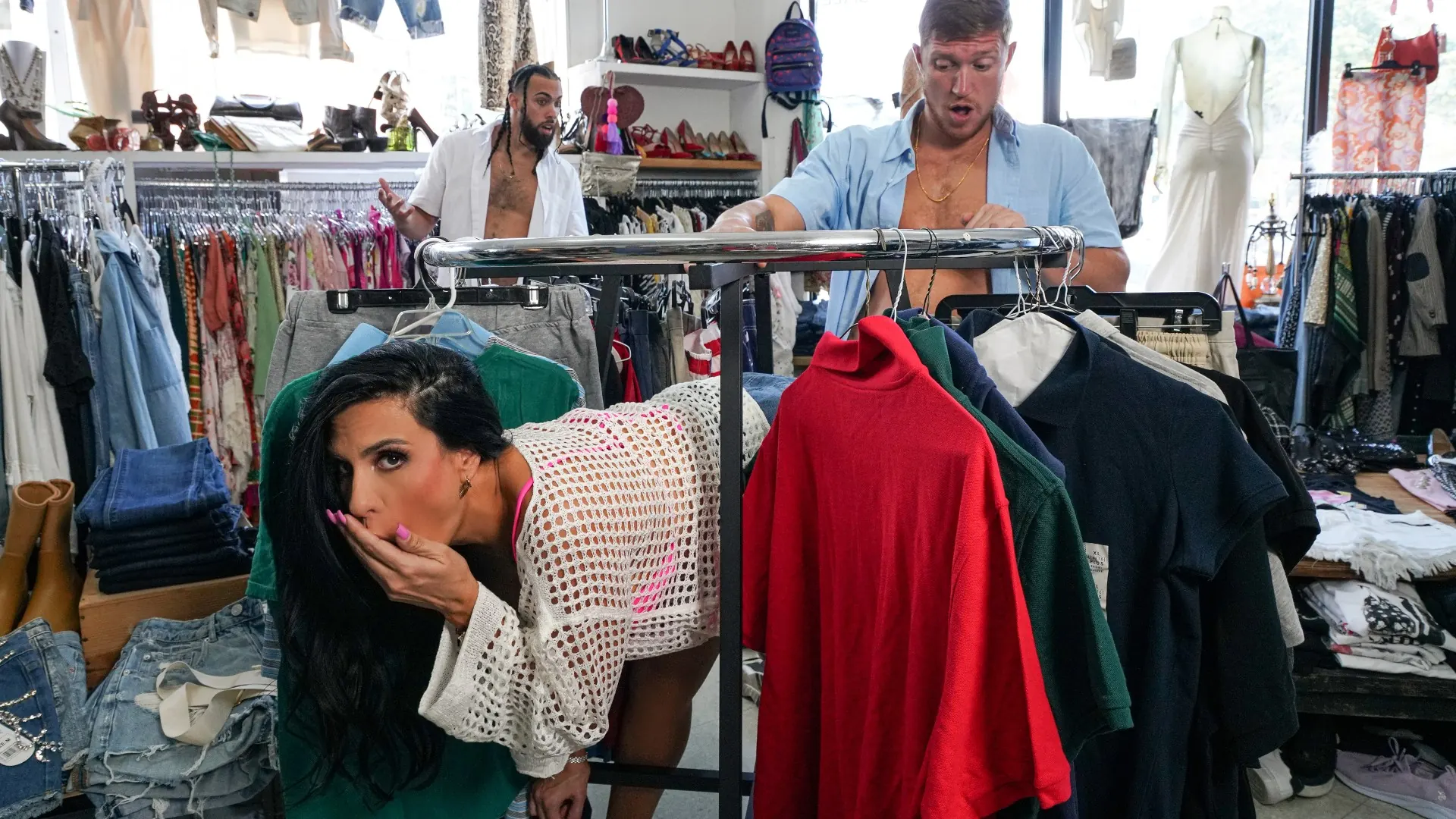 Brazzers 'Browse In My Store I'll Fuck You BOTH!' starring Sandy Love (Photo 1)